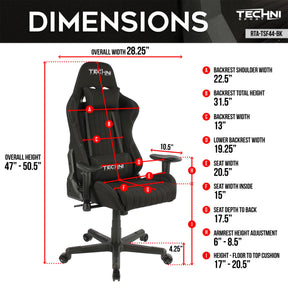 TSF44 Black Echo Series Gaming Chair - ModdedZone